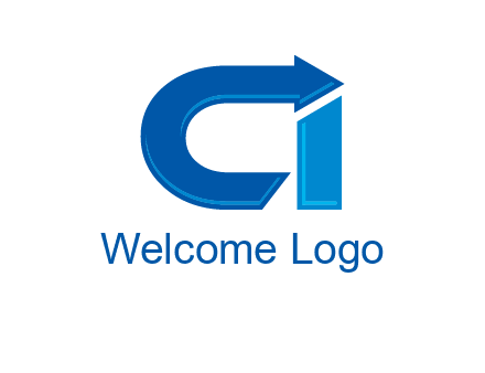 letter c and i with arrow logo