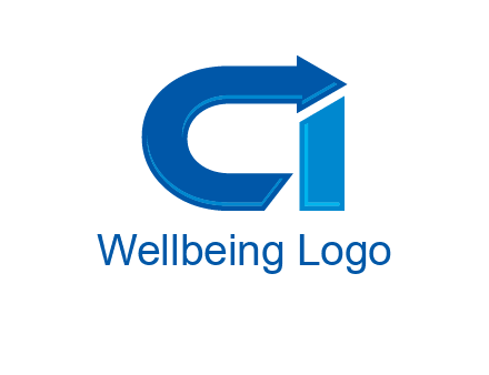 letter c and i with arrow logo