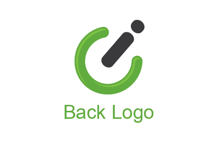 power button made of letter c and i logo