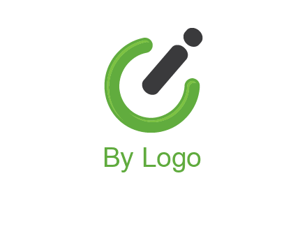 power button made of letter c and i logo