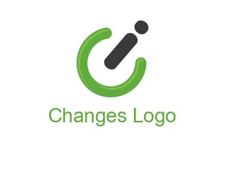 power button made of letter c and i logo