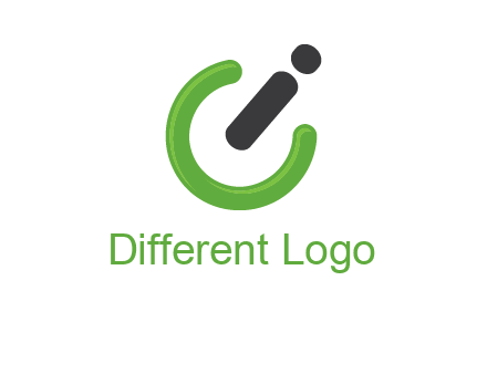 power button made of letter c and i logo