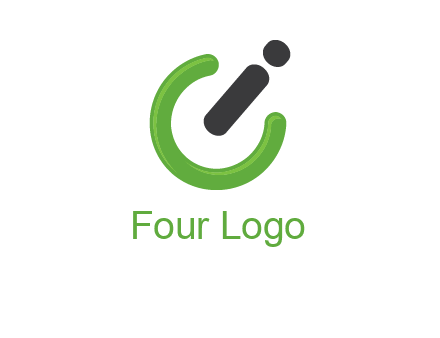 power button made of letter c and i logo