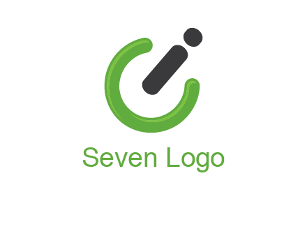 power button made of letter c and i logo