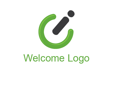 power button made of letter c and i logo