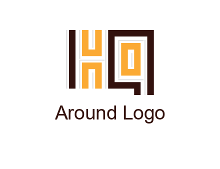 abstract blocky pattern letter HQ
