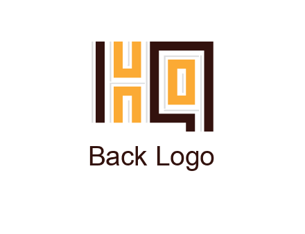 abstract blocky pattern letter HQ