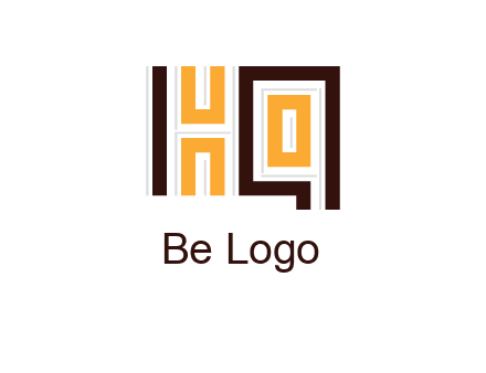 abstract blocky pattern letter HQ