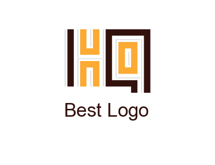 abstract blocky pattern letter HQ