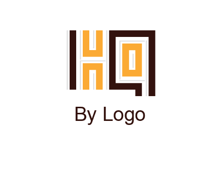 abstract blocky pattern letter HQ