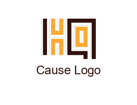 abstract blocky pattern letter HQ
