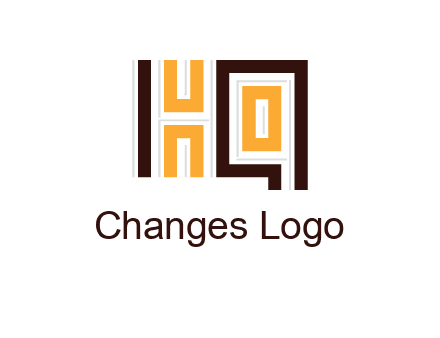 abstract blocky pattern letter HQ