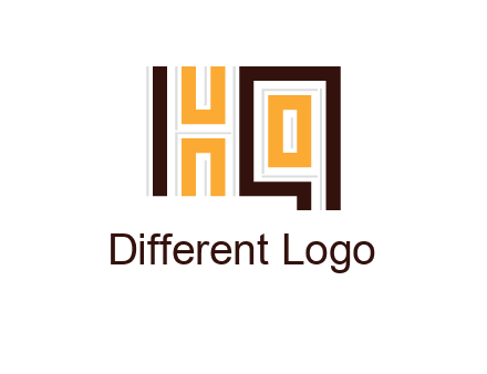abstract blocky pattern letter HQ