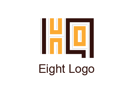 abstract blocky pattern letter HQ