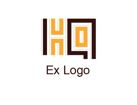 abstract blocky pattern letter HQ
