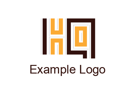 abstract blocky pattern letter HQ