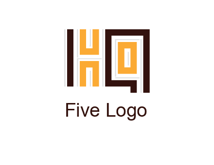 abstract blocky pattern letter HQ