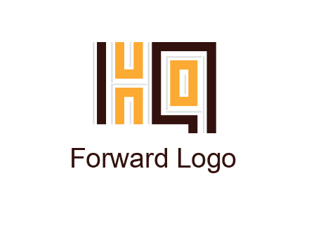 abstract blocky pattern letter HQ