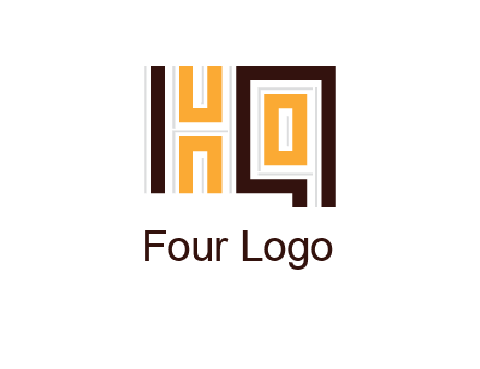 abstract blocky pattern letter HQ