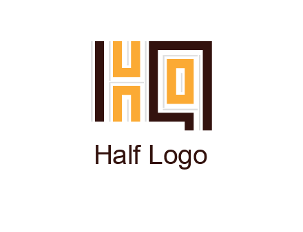 abstract blocky pattern letter HQ