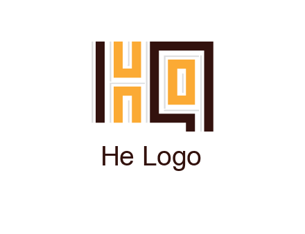 abstract blocky pattern letter HQ