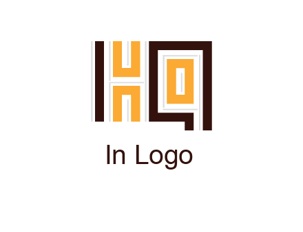 abstract blocky pattern letter HQ
