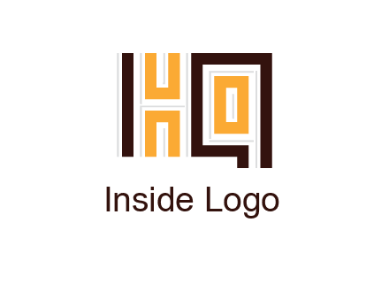 abstract blocky pattern letter HQ