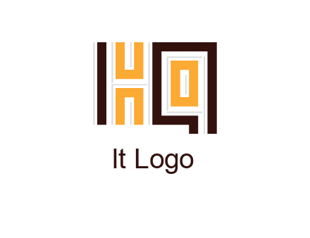 abstract blocky pattern letter HQ