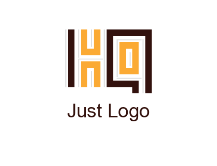 abstract blocky pattern letter HQ