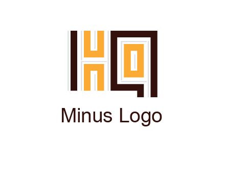 abstract blocky pattern letter HQ