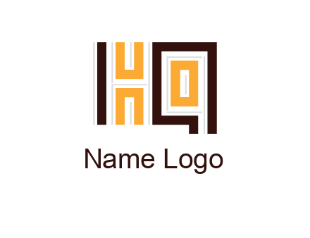 abstract blocky pattern letter HQ