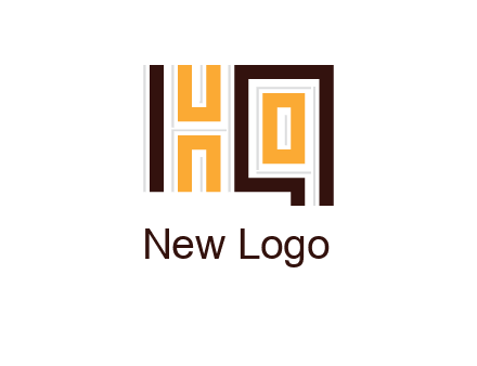 abstract blocky pattern letter HQ