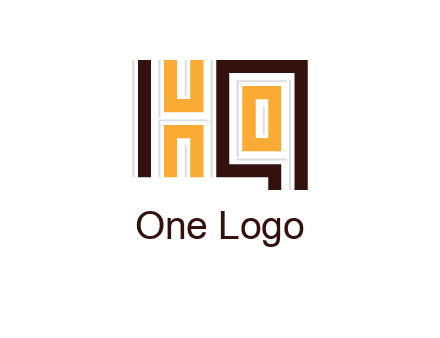 abstract blocky pattern letter HQ