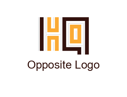 abstract blocky pattern letter HQ
