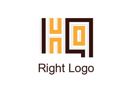 abstract blocky pattern letter HQ