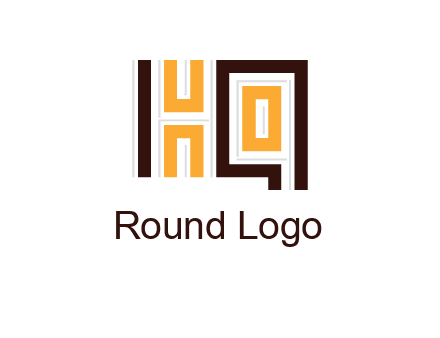 abstract blocky pattern letter HQ