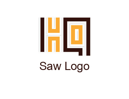 abstract blocky pattern letter HQ
