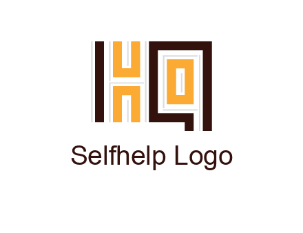 abstract blocky pattern letter HQ