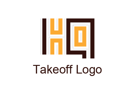 abstract blocky pattern letter HQ