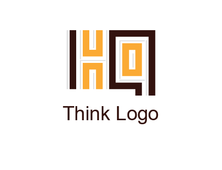 abstract blocky pattern letter HQ