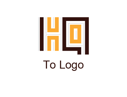 abstract blocky pattern letter HQ
