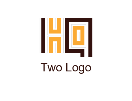 abstract blocky pattern letter HQ