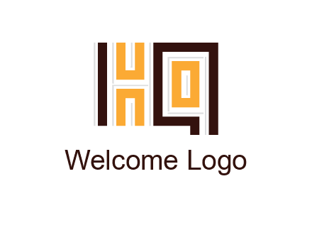 abstract blocky pattern letter HQ