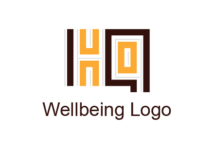 abstract blocky pattern letter HQ