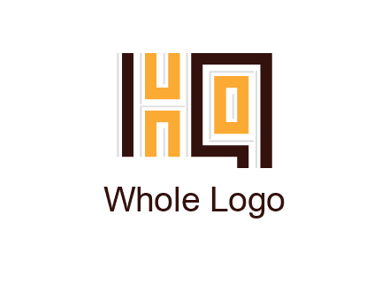 abstract blocky pattern letter HQ