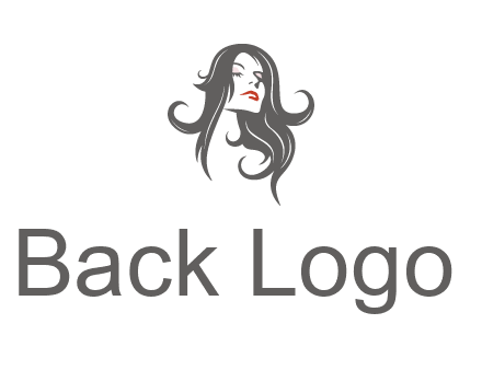 head of woman with long hair beauty logo icon