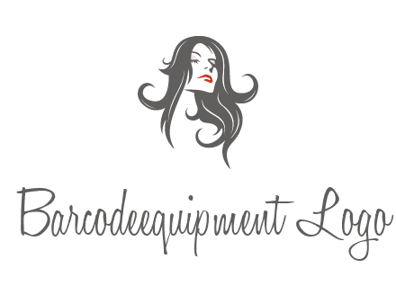head of woman with long hair beauty logo icon