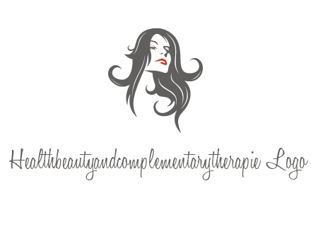 head of woman with long hair beauty logo icon