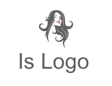 head of woman with long hair beauty logo icon