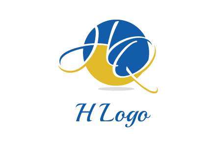 letter h and q combined with circle logo
